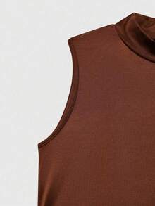 Women Short Dresses - Marron - View 9