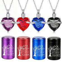 2 Pieces Set Small Urn Cremation Jewelry Necklaces For Ashes Stainless Steel Keepsake Urns Memorial Locket Mini Ash Holders Waterproof For Human Adult Female Male Family Loved One - Multicolor - View 1