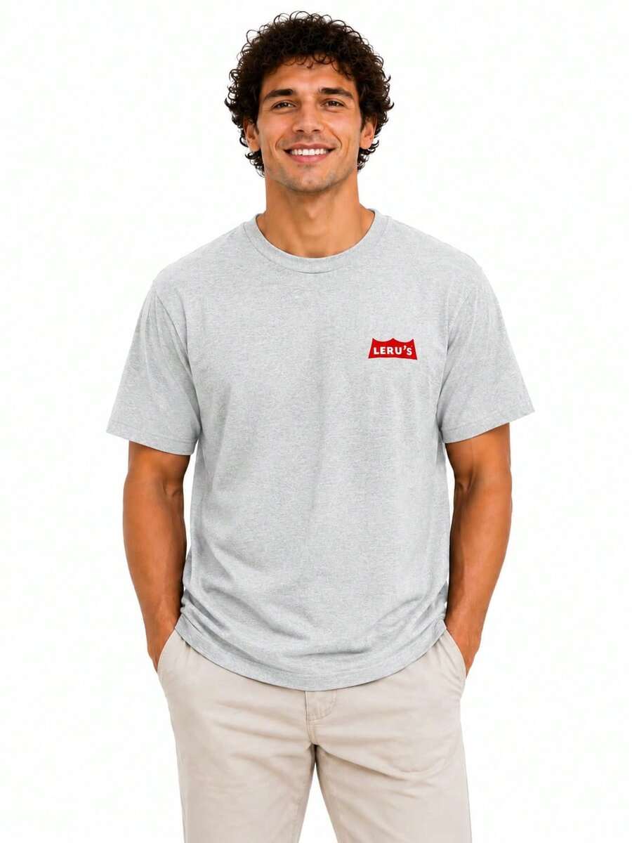 Basic Summer T-Shirt, Loose, No Christmas, Valentine's Day, Basic - Màu Xám nhạt - Xem 1