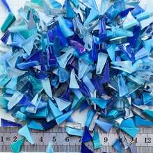 120g Blue Tone Mixed Shape Glass Mosaic Tiles, Assorted Asymmetric Square Stained Glass Pieces For Diy Mosaic Art Crafts, Home Decoration And Handmade Projects - A - View 15