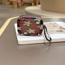 Funda Protectora Transparente Azul con Diseño de Vida Marina Compatible con Estuche de Auriculares Inalámbricos Apple, Resistente a Arañazos y a Golpes - Estilo estrella con estampado de leopardo negro transparente - Ver 10