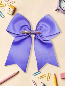 1 pieza Clip para el cabello con lazo grande y estampado de lápiz de dibujos animados de vuelta a la escuela, pasador de cinta preppy, accesorio para el cabello dulce para estudiantes niñas - El hombre del sombrero - Ver 10