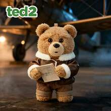 Pendentif en peluche d'ours TED2, porte-clés mignon de dessin animé, breloque de sac, ornement de sac à dos, poupée en peluche, cadeau d'anniversaire pour filles - Multicolore - View 3