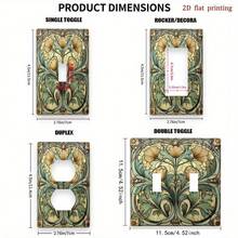 1 pezzo Pannello interruttore stile Art Nouveau - Copri presa decorativo elegante, facile installazione, senza strumenti o cablaggi richiesti, adatto per camera da letto, bagno e altri interruttori/prese a bilanciere singolo/doppio, design piatto 2D - Multicolore - Visualizzare 4