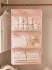 1 Pc Pack Hanging Closet Organizer With Mesh Pockets,Pink Fabric Storage Shelf For Bras,Socks&Underwear,Space-Saving For Wardrobe,Dorm Or Bedroom,Back To School Dormitory Must-Have.Storage Organizer,Storage,Storage Organizer,Travel Essential Holiday,Bedroom Room Decor,Back To School - Multicolor - View 14