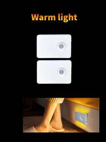 1/2pcs Smart Motion Sensor LED Night Light, Dual-Sided Glowing Design, Cabinet Light, Sensor Light, Warm Light/RGB Color Optional, Dimmable Ambient Light, Suitable For Gaming Area, Bedroom, Bathroom, Kitchen, Bedroom Decor, Room Decor, Battery Capacity: 300mAh - Double-sided Sensor Light - View 12