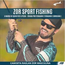 Camiseta Raglan Zor Masculina Manga Longa Preto Black Waves com Proteção UV50+ para Pesca e Esportes - Preto - Visão 6