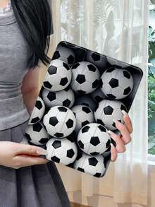 1 Piece: Black And White 3D Soccer Ball Print Acrylic Rotating Stand Case, Suitable For IPad 11 A16/10/9/8, Air 11 2026 (M4), Pro 11 2025, Full-Coverage Shockproof Corner Protection, Supports Automatic Wake/Sleep, Unisex, Suitable For Office/Study/Gift, Multi-Angle Support, Non-Magnetic Protective Case. - Black - View 5