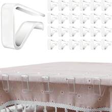4pcs Tablecloth Fixing Clips, Transparent Anti-Slip Anti-Shift, Invisible Seamless Tablecloth Clips, Thickened Flexible Anti-Run Fixing Device; Say Goodbye To Tablecloth Wrinkles And Mess, Invisible Transparent Tablecloth Fixing Clips, Practical Home Goods, Suitable For Home, Restaurant, Picnic, Party, Banquet, Wedding, Dining Table Supplies - Upgraded Security Version - View 10