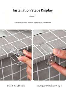 Juego de 4 piezas de clips de plástico transparente antideslizantes para mantel, hebillas reutilizables a prueba de viento y antideslizantes para fijar y estabilizar el mantel, adecuadas para mesa de cocina y comedor, patio exterior, picnic, camping, boda, restaurante y fiesta de vacaciones - A - Ver 5