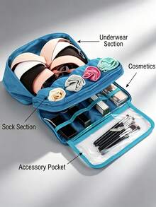 Portable Travel Underwear Organizer Bag - Foldable Fit Zipper Storage Pouch Suitable For Bras, Socks & Lingerie, Compact Suitcase Organizer With Hanging Installation, Space-Saving Durable Fabric For Travel - View 4