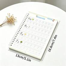 16頁英文溝槽練習本，學習英文字母、練習手寫與英文字體、描摹英文書法，適合開學用品、學校文具、學習必需品、學生獎勵及節日禮物 - 綠色 - 查看 2
