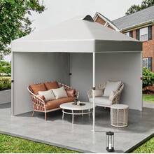 10x10ft Pop Up Canopy Tent With 2 Sidewalls, Waterproof Outdoor Shelter With Vented Roof, Carry Bag & Sandbags - A - View 6