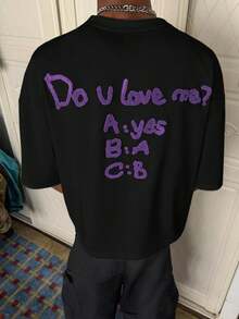 Personalized, Vacation, Male, Party, 2000s, Summer, Festival, New Year, Search. A Humorous Rhetorical Question Embroidered On Towels: "Do You Love Yourself?" With An Answer. - 黑色3 - 查看 1