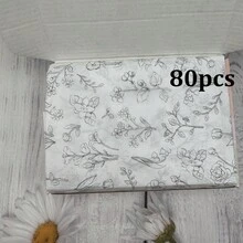 10/20/25/40/50/80 張白色花卉圖案薄棉紙，適用於 DIY 手作、派對禮物、花束包裝、衣物包裝及生日禮物裝飾 - 款式8 - 查看 7