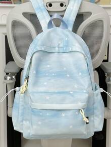 Dreamy Gradient Starry Sky Backpack For Teenage Girls, Student School Bag, Casual Campus Daily Use Bag, Fashionable Unique Atmosphere - Multicolor - View 16