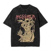 Bring Me The Horizons T-Shirt, Rock Music, Harajuku, Short Sleeve, Streetwear, Summer, Men Women, Washed T-Shirts - 摩卡棕 - 查看 1