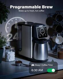 SHARDOR 2-In-1 Coffee Maker For Capsules & Grounds, Programmable 5 Cup Drip Coffee Machine With 95oz Reservoir, Hot & Iced Coffee Brewer, Stainless Steel Thermal Carafe, Strong Brew, Black - US A Type Plug(110-127V) - View 5