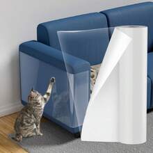 1pc Cat Scratch Mat Furniture Protector - Couch Protector From Cat Claws, Plastic Cover Adhesive Clear Flexible Sofa Guard, Single Side Sticky Deterrent Training Tape - Easy To Apply,Cat Accessories 17.8 In * 111.8 In - 45 cm X 300 cm - View 13