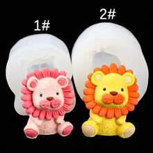 Cute Sitting Lion Silicone Mold DIY Aromatherapy Plaster Candle Diffuser Stone Handmade Resin Ornament Silicone Mold - Lion - View 1