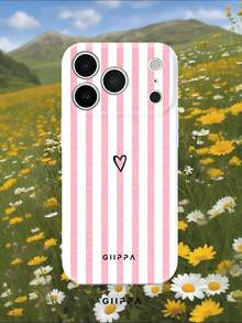 GIIPPA 1 Stück Rosa Vertikale Streifen & Herzmuster Design Handyhülle für Handy 17 Pro Max, kompatibel mit Handy 16 Pro Max, 15 Pro Max, 14 Pro Max, 11/12/13/14/15/16 Pro Max Plus, koreanischer Stil High-End Mode lustiges elegantes Design, Unisex, perfektes Geschenk für Freundin zu Weihnachten, Valentinstag, Ostern, Hochzeitssaison und Geburtstag! - Verschiedenfarbig - Übersicht 7