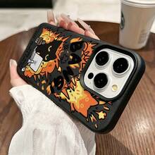 1pc Cartoon Exploding Cat Pattern Black Lychee Texture Matte Full Coverage TPU Shockproof Fashion Phone Case Anti-Fingerprint Protective Cover Compatible With IPhone 11 12 13 14 15 16 17 Pro Max/Plus 7/8/Air Exquisite Gift - Multicolor - View 3