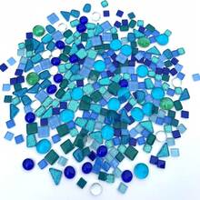 120g Blue Tone Mixed Shape Glass Mosaic Tiles, Assorted Asymmetric Square Stained Glass Pieces For Diy Mosaic Art Crafts, Home Decoration And Handmade Projects - A - View 16