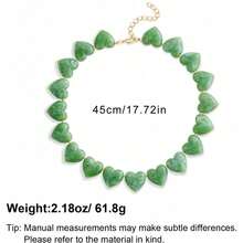 Women's Acrylic Heart-Shaped Necklace, Retro Punk Style Thick Chain Necklace, Fashion Accessory - Multicolor - View 6