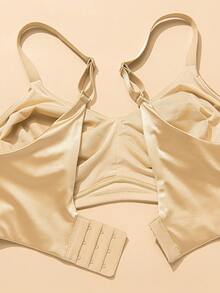 Wingslove Plus Size Seamless Comfortable Wireless Bra, No Padding Full Coverage U-Back Convertible Cross Strap - Champagne - View 11