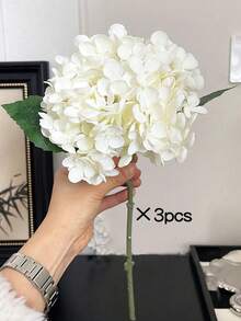 [Quantity] Pcs/Set 9.06 Inch Artificial Hydrangea Bouquet, Faux Hydrangea Stems, Suitable For Wedding Centerpieces, Home Decor (White) - Multicolor - View 15