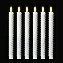 Flameless Twisted Taper Candles LED Flickering Battery Operated Candles Electric Warm Light Candlesticks For Wedding Birthday Party Home Dinner Decor - Multicolor - View 12