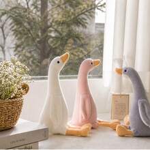 11.81inch Sitting Goose Plush Doll - Super Soft And Fluffy, Silicone Doll Full Silicone Body Plush Anime Figure Stuffed Animal Teddy Bear Plushies Dolls For Boys And Girls Office Desk Accessories Room Decor Halloween Squishy Squishies - Multicolor - View 7