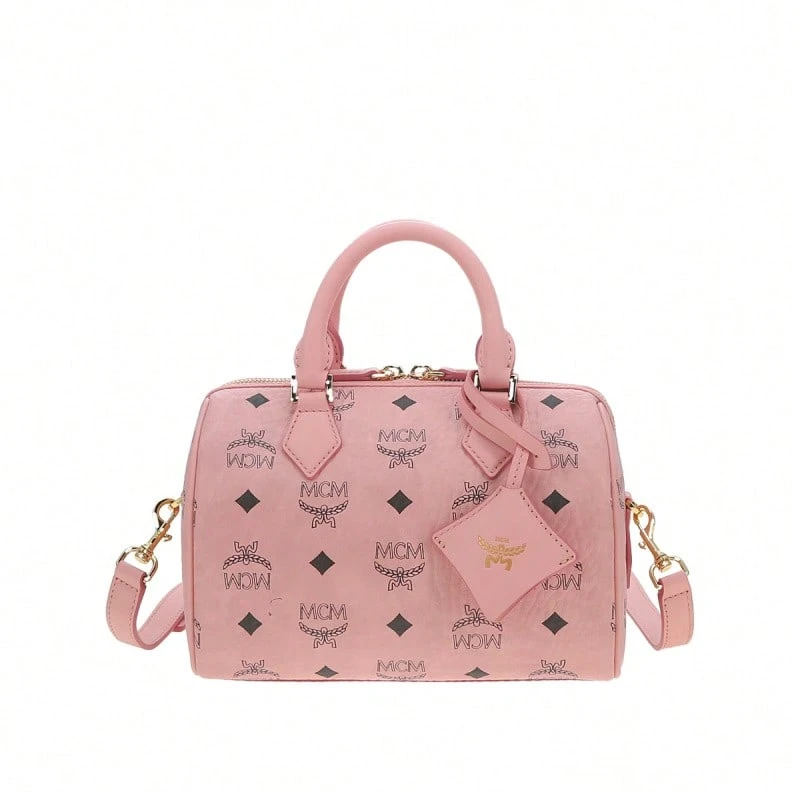 Mcm Ella Senior Visionary Lady Shoulder Strap Handbag - 粉色MWBFAEA03PZ001 - 查看 1