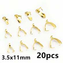 20pcs Stainless Steel Pendant Pinch Bail Clasps Necklace Hooks Clips Connector DIY Jewelry Making Findings - Pinch Bails - View 13