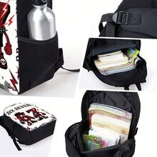 Stilvolles Punk-Street-Fashion-Rucksack-Set mit Lunch-Tasche und Federmäppchen, entworfen für einen  Look. - 3 Stück - Übersicht 8