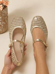 Women's Walking Shoes, Daily Versatile Commuting Walking Shoes, Urban Minimalist Elegant Women's Shoes, Gentle Elegant Suitable For Workplace, Shopping, Vacation And Travel, Highly Practical, Modern Minimalist Style, First Choice For Summer Daily High-Frequency Wear - Gold - View 2
