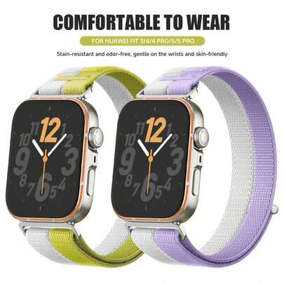 Correa de bucle de nailon compatible con Huawei Watch Fit5Pro 4Pro Sport, banda trenzada tejida transpirable compatible con Huawei Band Fit5 4 3 de repuesto