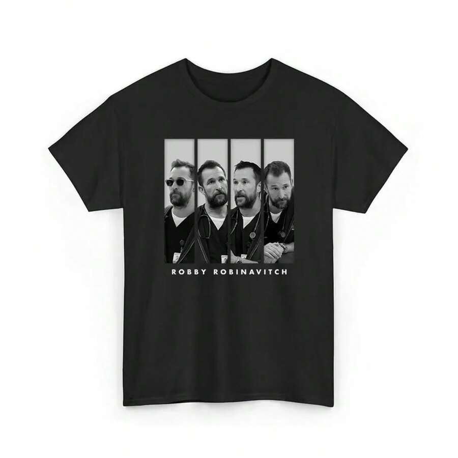 Dr. Michael 'Robby' Robinavitch Character Montage Sweatshirt, Funny Dr. Robby (Noah Wyle) Crew Neck Sweatshirt, Shirt - Black - View 1