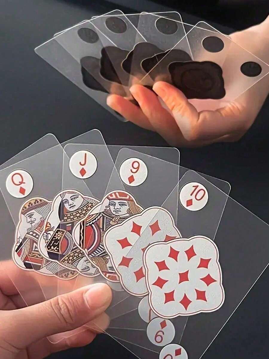Transparent Waterproof Playing Cards Deck, Clear PVC Poker Card Set For Family Game Night, Parties, Travel And Camping - Multicolor - View 1