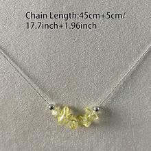 Colar de Contas de Pedra de Quartzo Amarelo Natural, Colar Minimalista de Pedra Natural da Sorte, Corrente de Clavícula Leve e Luxuosa para Uso Diário no Verão, Simbolizando Prosperidade e Suavidade. É o Presente Diário Perfeito para Mulheres. [A Cor e o Formato da Pedra Natural Podem Variar] - Amarelo - Visão 2