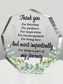 1pc Acrylic Thank You Decorative Plaque, Inspirational Gift For Women, Suitable For Colleagues, Office, Resignation, Farewell, Friends, Teachers, Nurses Birthday Gift, Graduation Gift - Polygonal - View 2