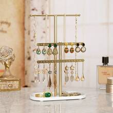 1pc Jewelry Organizer Hanging With Metal Multi Tier Necklace Display Stand Holder For Bracelets Earrings Rings Pendant Storage Rack Display Solution - Multicolor - View 5