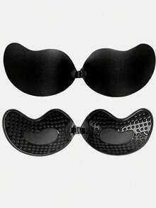 2 Pairs Strapless Adhesive Bras, Mango-Shaped Cups, Petal Nipple Covers, Breathable Design, Suitable For Small Busts, Lift And Gather, Invisib - Multicolor - View 8