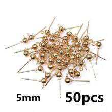 50pcs 3/4/5mm Ball Stud Earring Basic Pins Stoppers Connector For DIY Jewelry Making Accessories Supplies - Ball Stud Pins - View 15