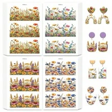 Bird/Butterfly/Flower/Letter Pattern Transfer Paper, Polymer Clay Printing Paper, Size 5.82 * 3.93 Inches, Suitable For DIY Art Jewelry Earring Making Special Polymer Clay Transfer Printing - A - View 4