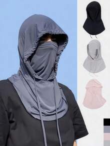 Breathable Full Head Face Mask Summer Cooling Neck Gaiter Multipurpose Outdoor Sun Protection Hat Adjustable Drawstring Neck With Ear Covers Men Women For Motorcycle Cycling Fishing Riding Skiing Camping Bike Essentials Accessorie Hiking Outfits - Multicolor - View 2