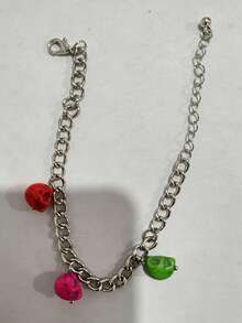 1pc/Punk Style Resin Halloween Skull Pendant Bracelet Suitable For Women's Daily Party Jewelry Gift - 20410-silver - View 9