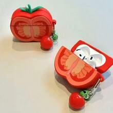 3D Tomato Shaped Bluetooth Earphone Protective Case, Soft And Clear Touch, High Tomato Recognition, Full Coverage Design Anti-Drop And Anti-Scratch, Suitable For Daily Commute And Dating, Compatible With Apple 2/3/4 Generation Pro/Pro 2 Earphone Protective Cover With Free Accessories - View 8