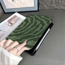 1件綠色漩渦星圖案平板保護殼，附筆槽，相容 iPad 10代智能保護殼/Air 13(M3 2025)/Air 11/11(A16 2025)，適用於 Pad、Matepad、Pad、Honor Pad、Xiaoxin Pad - 彩色 - 查看 8