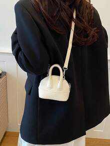 Bolso mini con diseño de nicho en forma de concha, bolso versátil con tiras de espagueti, bolso bandolera, bolso accesorio compacto para salidas - Multicolor - Ver 4